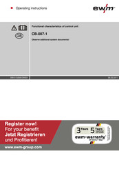 EWM CB-007-1 Operating Instructions Manual
