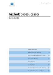 Konica Minolta bizhub C3300i Quick Manual