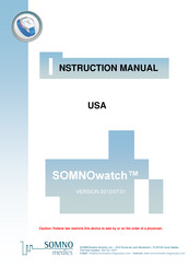 SOMNOmedics SOMNOwatch Instruction Manual