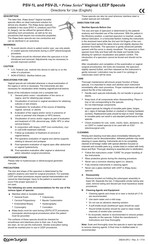 Cooper Surgical Prima PSV-1L Directions For Use Manual