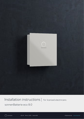 Sonnen sonnenBatterie eco 8.0/16 Installation Instructions Manual