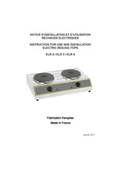 Roller Grill ELR 2 Instructions For Use And Installation