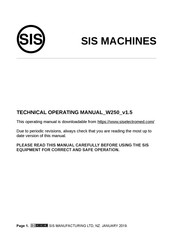 SIS SIS W250 Operating Manual