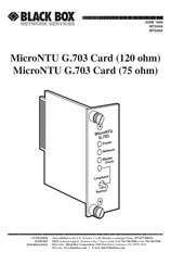 Black Box MicroNTU G.703 Series Manual