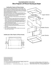 Draper Micro Projector Lift Assembly/Installation Instructions