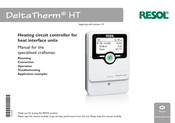 Resol DeltaTherm HT Manual For The Specialised Craftsman
