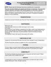 Invacare Flo-tech PT Anti-Thrust Harness Fitting Instructions Manual
