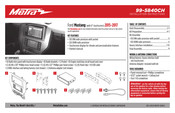 Metra Electronics 99-5840CH Installation Instructions Manual