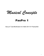 Musical Concepts PasPro 1 Manual