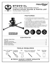 B-Tech Mountlogic System 2 BT899-XL Installation Manual & Parts List