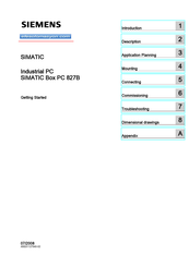 Siemens SIMATIC Box PC 827B Getting Started