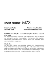 Linear Tube Audio MZ3 User Manual