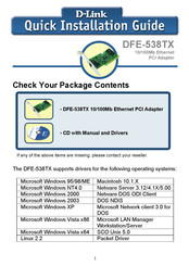D-Link DFE-538TX Quick Installation Manual