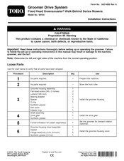 Toro Greensmaster Fixed Head Walk Behind Series Installation Instructions Manual