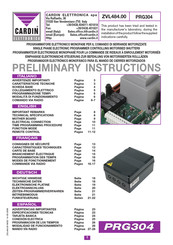 Cardin PRG304 Preliminary Instructions