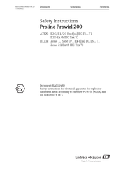 Endress+Hauser Proline Prowirl 200 Safety Instructions