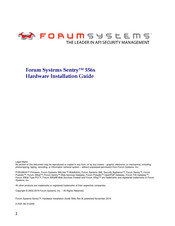 Forum Systems Sentry 556 Series Hardware Installation Manual