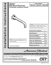 American Standard SERIN T064.35 Series Installation Instructions Manual
