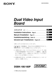 Sony DSBK-180 Installation Instructions Manual