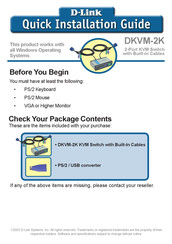 D-Link DKVM-2K Quick Installation Manual