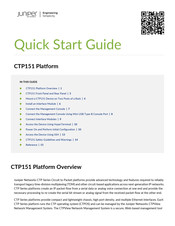 Juniper CTP151 Platform Quick Start Manual