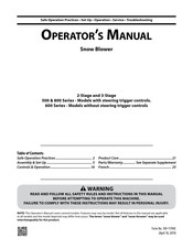 Cub Cadet 800 Series Operator's Manual