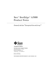 Sun Microsystems STOREDGE A5000 Product Notes