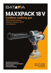 Batavia MAXXPACK BT-CCG001 Operating Instructions Manual