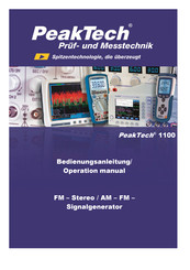 PeakTech 1100 Operation Manual
