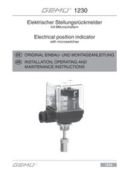 GEMÜ 1230 Installation, Operating And Maintenance Instructions