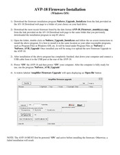 Optoma NuForce AVP-18 Firmware Installation