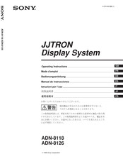 Sony JJTRON ADN-8126 Operating Instructions Manual