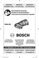 Bosch RHA-50 Operating/Safety Instructions Manual