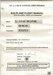LET L-13 AC BLANIK Flight Manual