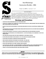 Summit Treestands SU82024 Instruction Booklet