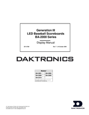 Daktronics BA-2000 Series Display Manual
