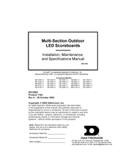 Daktronics MS-2009-11 Installation, Maintenance, And Specifications Manual