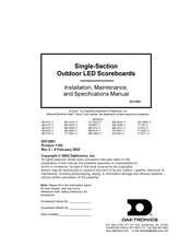 Daktronics SO-2008-11 Installation, Maintenance, And Specifications Manual