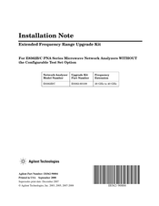 Agilent Technologies E8362C Installation Note