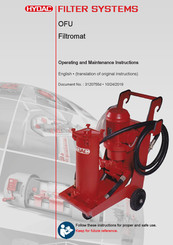 HYDAC FILTER SYSTEMS OFU Filtromat Operating And Maintenance Instructions Manual