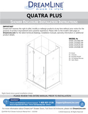 dreamline QUATRA PLUS SHEN-1434520-06 Installation Instructions Manual
