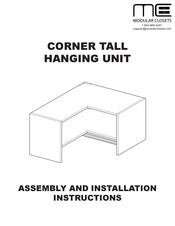 Modular Closets Corner Tall Hanging Unit Assembly And Installation Instructions Manual