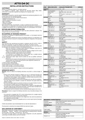 Electrex ATTO D4 DC Installation Instructions