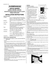ADEMCO ASC25 Series Installation Instructions