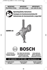 Bosch GBM9-16 Operating/Safety Instructions Manual