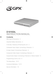 Gpx D1816SIL Instruction Manual