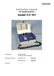 deconta airsampler 15 S Instruction Manual