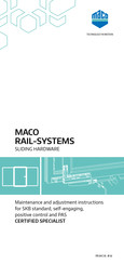 Maco SKB-S Maintenance And Adjustment Instructions