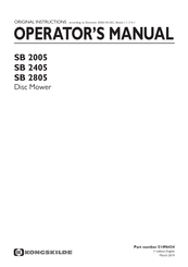 Kongskilde SB 2805 Operator's Manual