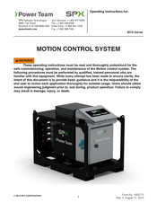 SPX Power Team MCS Series Operating Instructions Manual